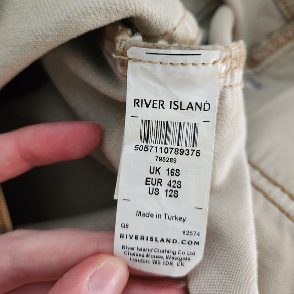 RIVER ISLAND straight leg ecru jeans - Picture 6 of 7